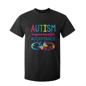 Autism Acceptance T Shirt For Kid - Neurodivergent Support Infinity Butterfly Symbol TS14 Black Print Your Wear
