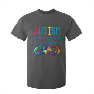 Autism Acceptance T Shirt For Kid - Neurodivergent Support Infinity Butterfly Symbol TS14 Dark Heather Print Your Wear