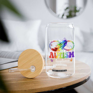 Autism Acceptance Glass Can Neurodivergent Support Rainbow Feather Infinity Symbol TS14 Print Your Wear