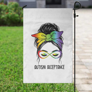 Autism Acceptance Garden Flag Neurodiversity Awareness Messy Bun Women TS14 Print Your Wear