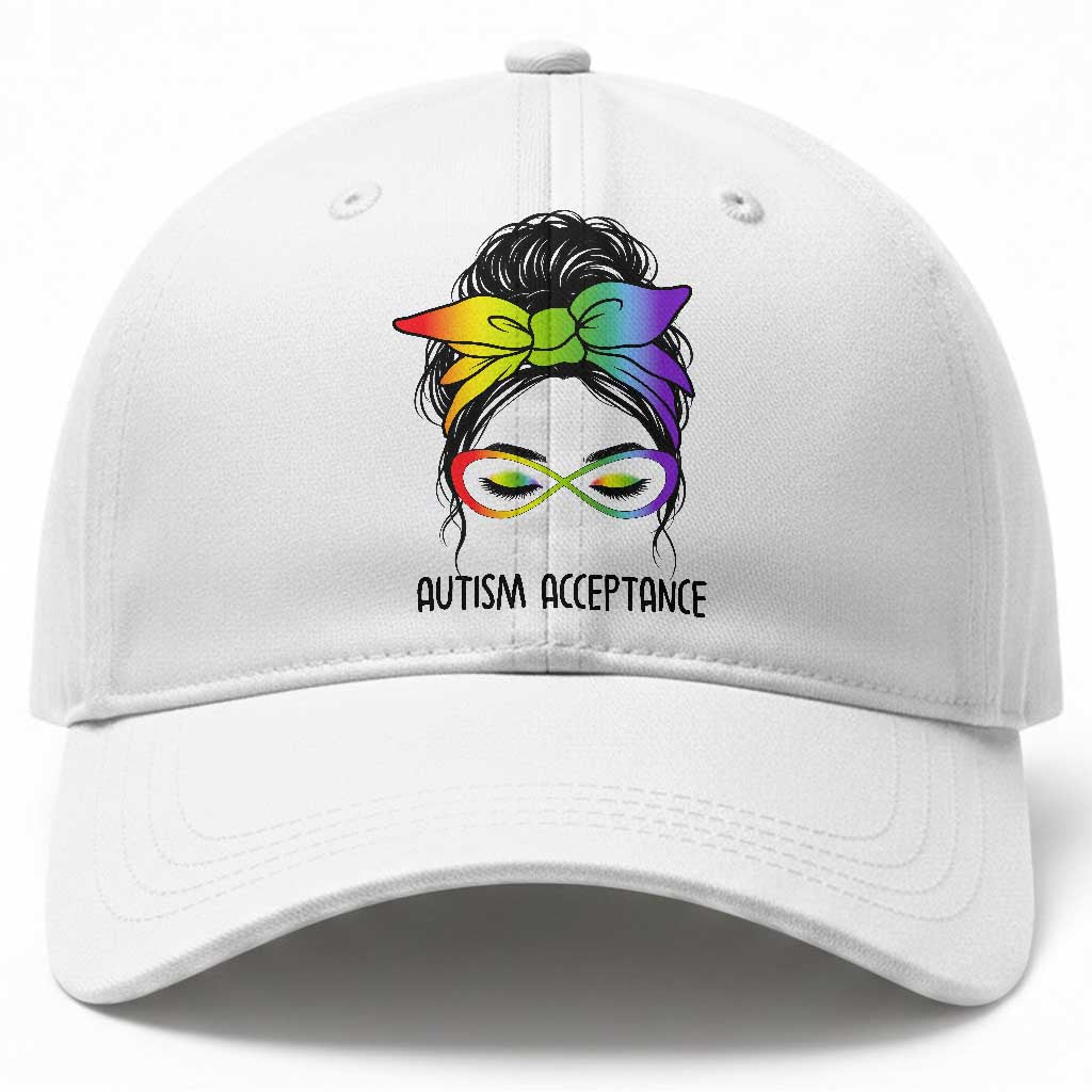 Autism Acceptance Baseball Cap Neurodiversity Awareness Messy Bun Women TS14 Print Your Wear