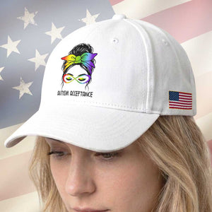 Autism Acceptance Baseball Cap Neurodiversity Awareness Messy Bun Women TS14 Print Your Wear