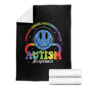 Autism Acceptance Throw Blanket Acceptance Special Education Teacher Kids TS14 Black Print Your Wear