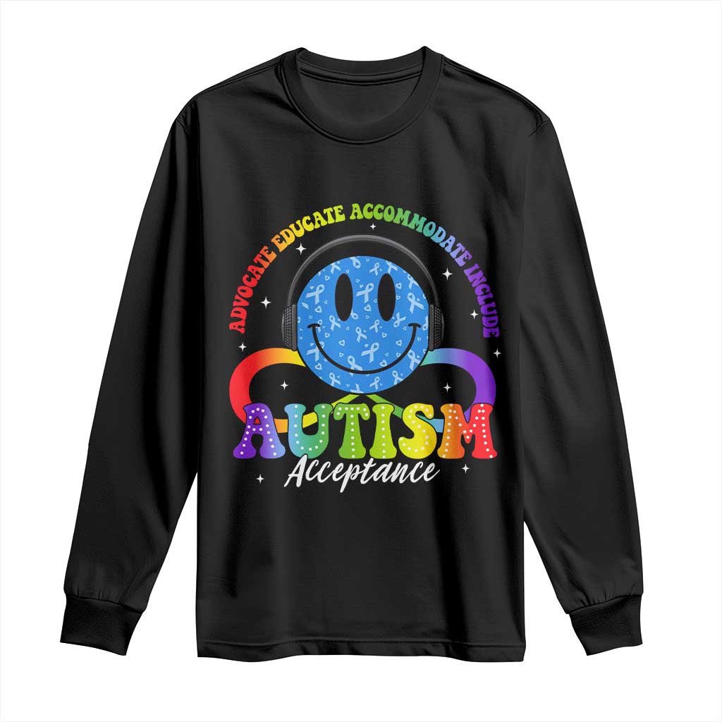 Autism Acceptance Long Sleeve Shirt - Special Education Teacher Kids Neurodiversity Awareness TS14 Black Print Your Wear