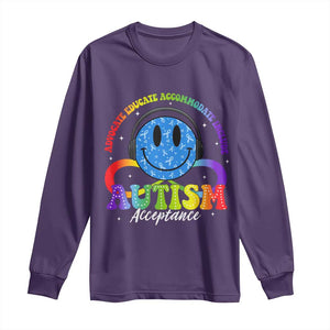 Autism Acceptance Long Sleeve Shirt - Special Education Teacher Kids Neurodiversity Awareness TS14 Purple Print Your Wear