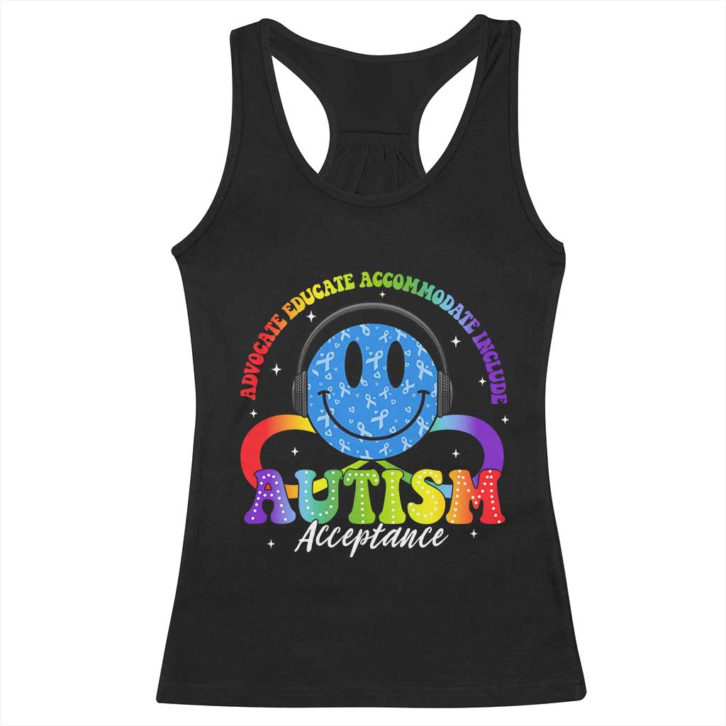 Autism Acceptance Racerback Tank Top Acceptance Special Education Teacher Kids TS14 Black Print Your Wear