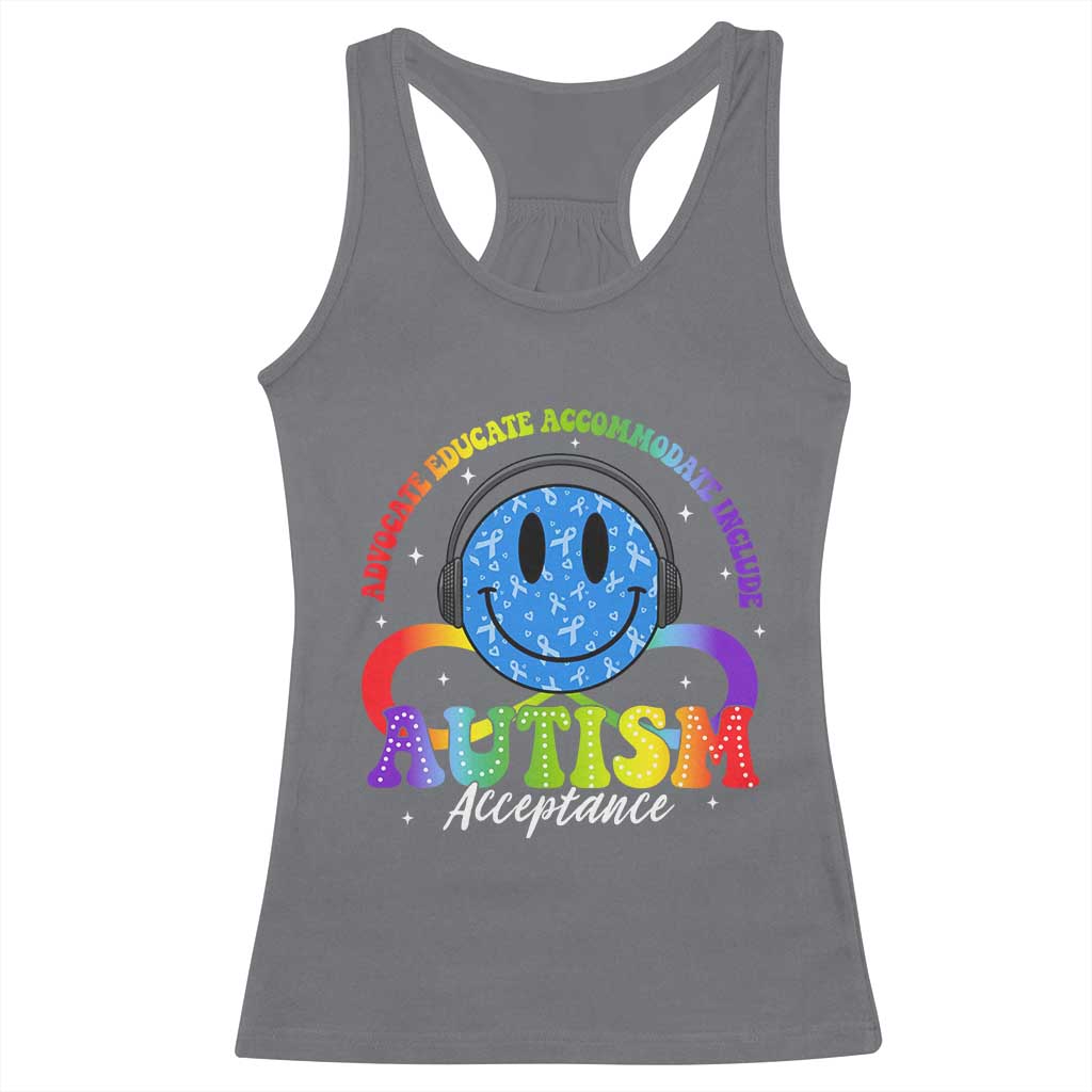 Autism Acceptance Racerback Tank Top Acceptance Special Education Teacher Kids TS14 Charcoal Print Your Wear