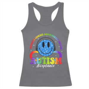 Autism Acceptance Racerback Tank Top Acceptance Special Education Teacher Kids TS14 Charcoal Print Your Wear