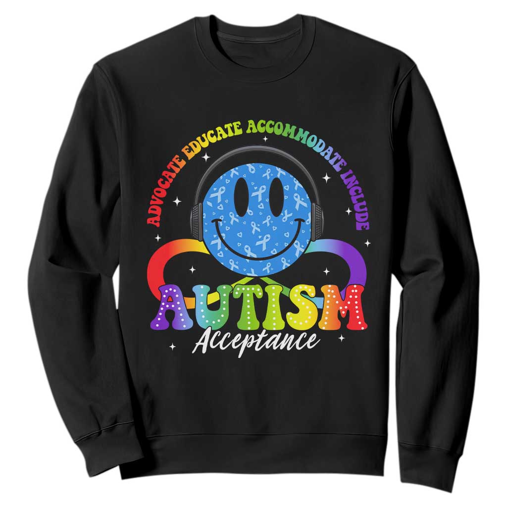 Autism Acceptance Sweatshirt - Special Education Teacher Kids Neurodiversity Awareness TS14 Black Print Your Wear