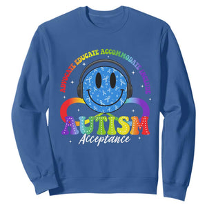 Autism Acceptance Sweatshirt - Special Education Teacher Kids Neurodiversity Awareness TS14 Royal Blue Print Your Wear