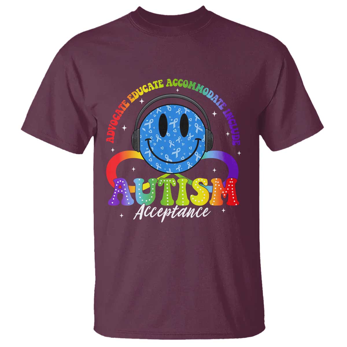 Autism Acceptance T Shirt Acceptance Special Education Teacher Kids TS14 Maroon Print Your Wear