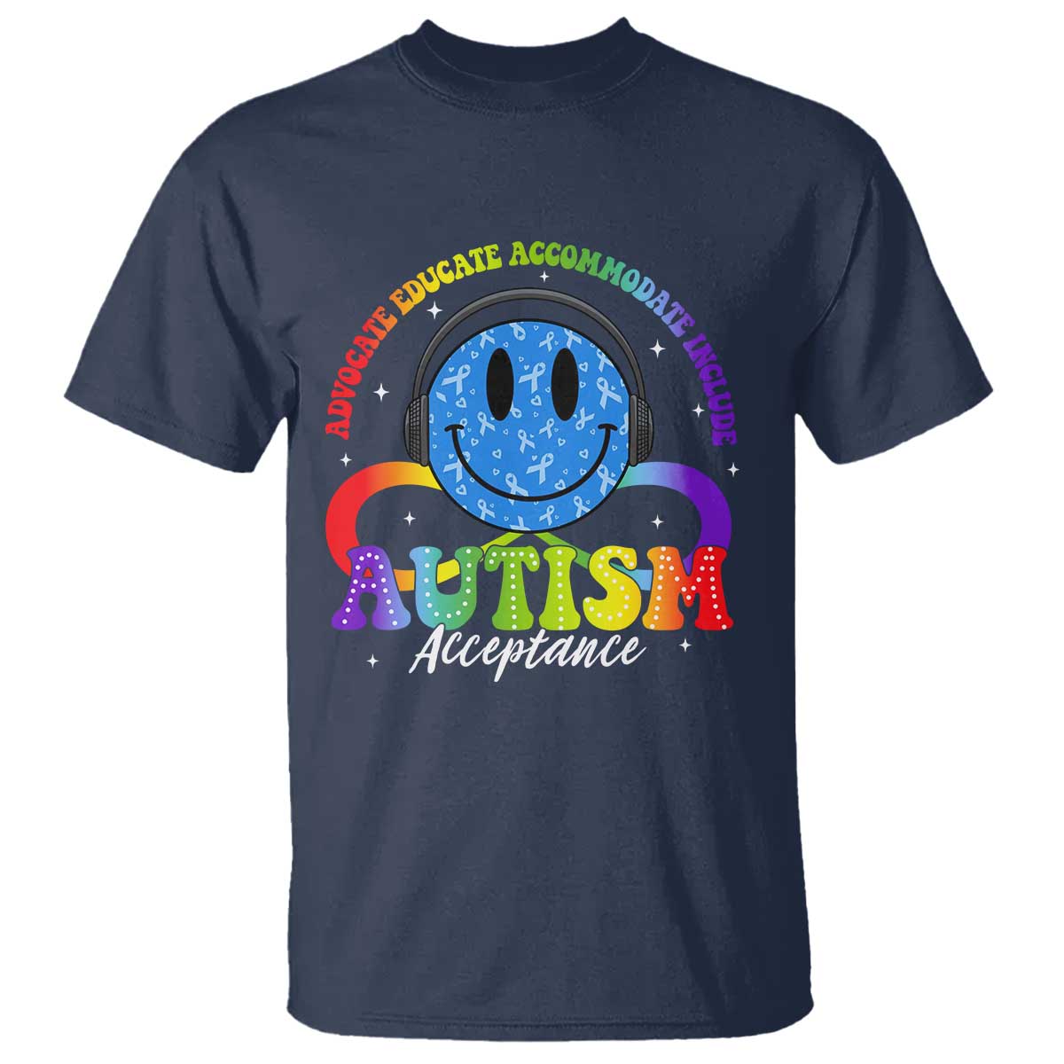 Autism Acceptance T Shirt Acceptance Special Education Teacher Kids TS14 Navy Print Your Wear
