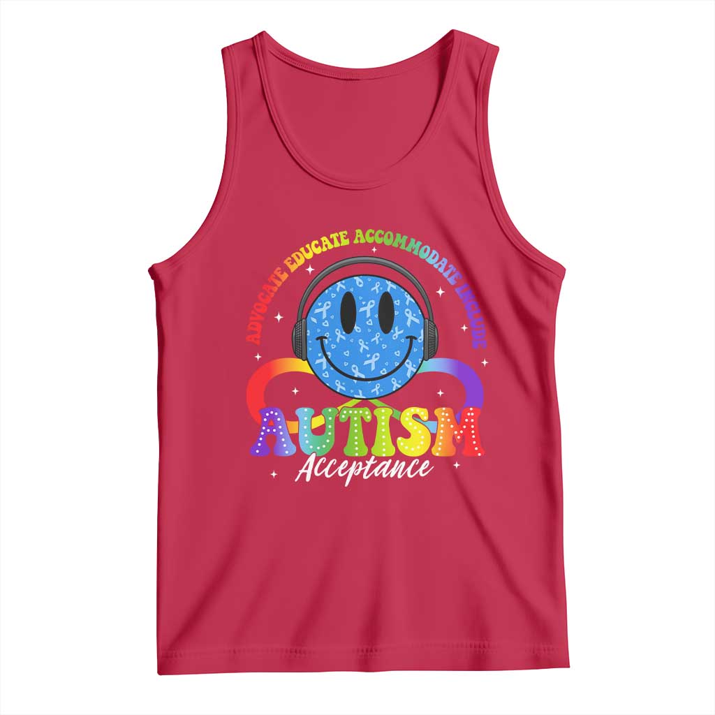 Autism Acceptance Tank Top Acceptance Special Education Teacher Kids TS14 Red Print Your Wear