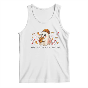 Funny Hot Dog Ghost Halloween Tank Top Bad Day To Be A Hotdog TS14 White Print Your Wear