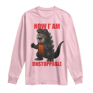 Now I Am Unstoppable Long Sleeve Shirt Funny Cat Japanese Anime Kawaii TS14 Light Pink Print Your Wear