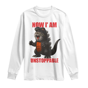 Now I Am Unstoppable Long Sleeve Shirt Funny Cat Japanese Anime Kawaii TS14 White Print Your Wear