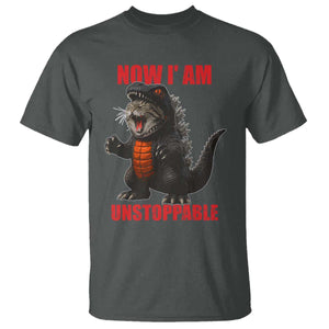 Now I Am Unstoppable T Shirt Funny Cat Japanese Anime Kawaii TS14 Dark Heather Print Your Wear