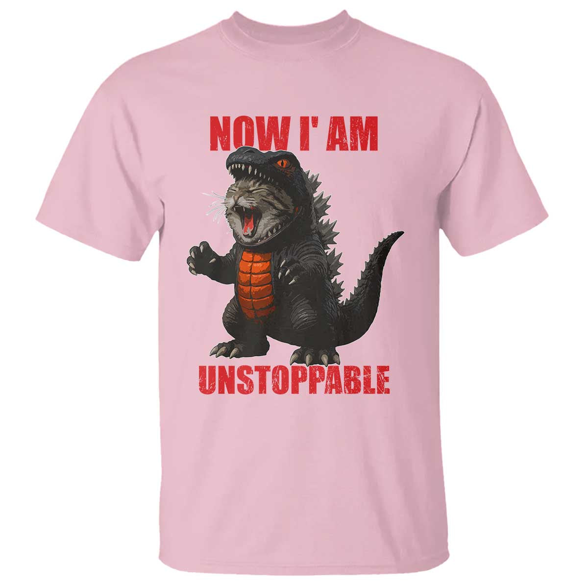 Now I Am Unstoppable T Shirt Funny Cat Japanese Anime Kawaii TS14 Light Pink Print Your Wear