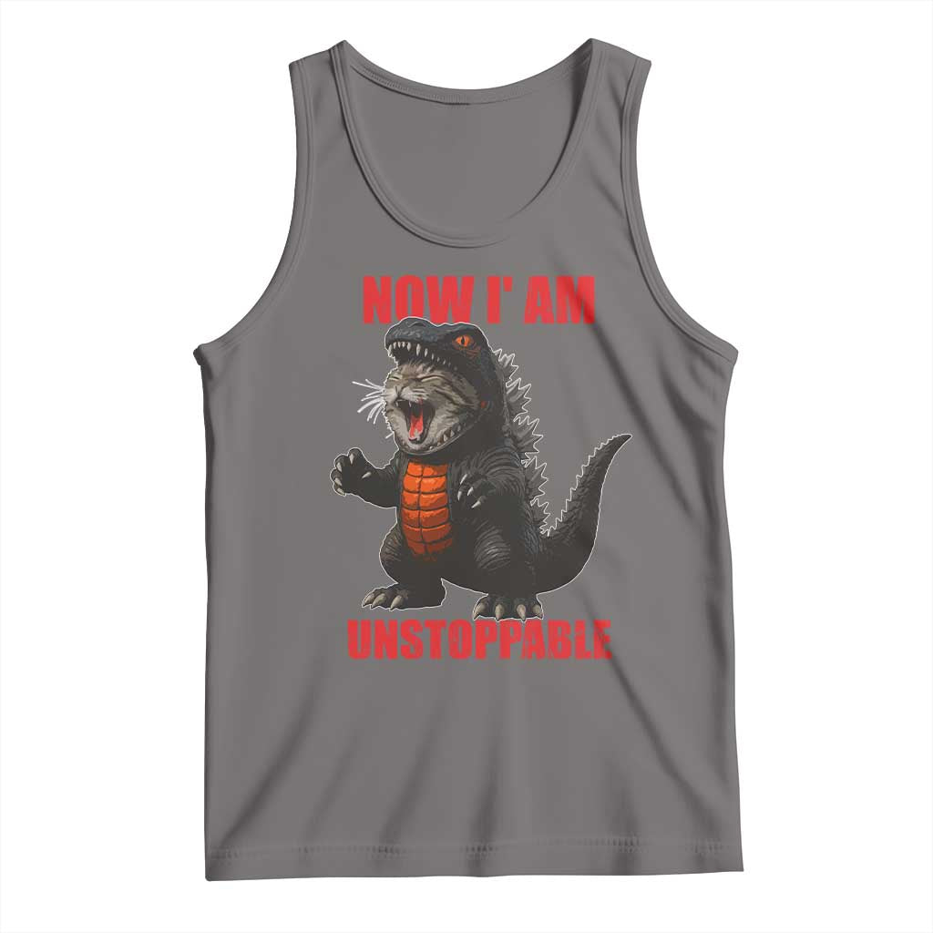 Now I Am Unstoppable Tank Top Funny Cat Japanese Anime Kawaii TS14 Deep Heather Print Your Wear