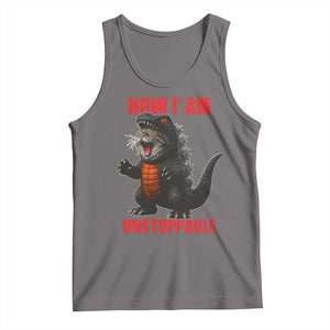 Now I Am Unstoppable Tank Top Funny Cat Japanese Anime Kawaii TS14 Deep Heather Print Your Wear
