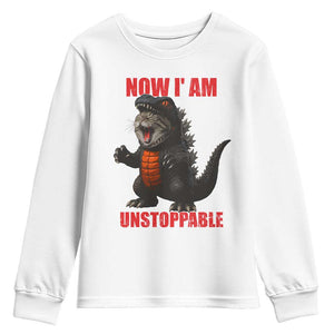 Now I Am Unstoppable Youth Sweatshirt Funny Cat Japanese Anime Kawaii TS14 White Print Your Wear