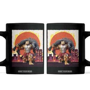 Japanese Kaiju Cat Cityscape Meme Coffee Mug TS14 Black Print Your Wear