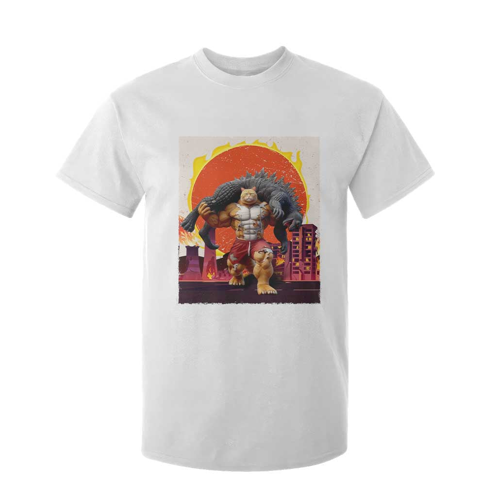 Japanese Kaiju Cat Cityscape Meme T Shirt For Kid TS14 White Print Your Wear
