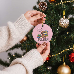 That Is What I Do I Read Books Ceramic Ornament Funny Sloth Book Lover TS14 1pc Light Pink Print Your Wear