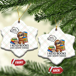 That Is What I Do I Read Books Ceramic Ornament Funny Sloth Book Lover TS14 Print Your Wear