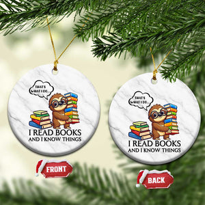 That Is What I Do I Read Books Ceramic Ornament Funny Sloth Book Lover TS14 1pc White Marble Print Your Wear