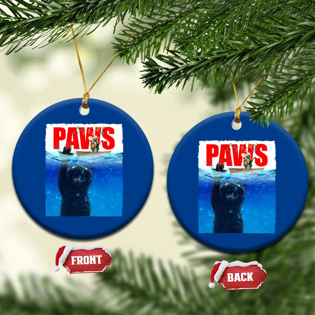 Funny Black Cat Ceramic Ornament PAWS Parody Kitten Mouse Humorous TS14 1pc Blue Print Your Wear
