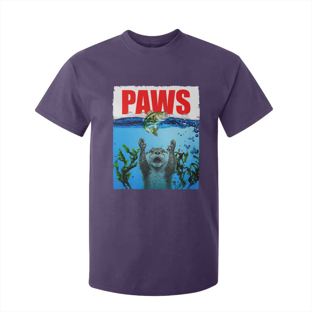 Paws Parody T Shirt For Kid Otter Chasing Bass Fish Ocean TS14 Purple Print Your Wear