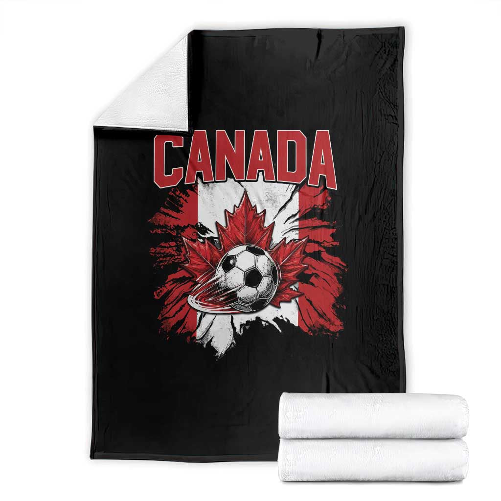 Canada Soccer Fan Throw Blanket Canadian Football Game Day Suppoter TS14 Black Print Your Wear
