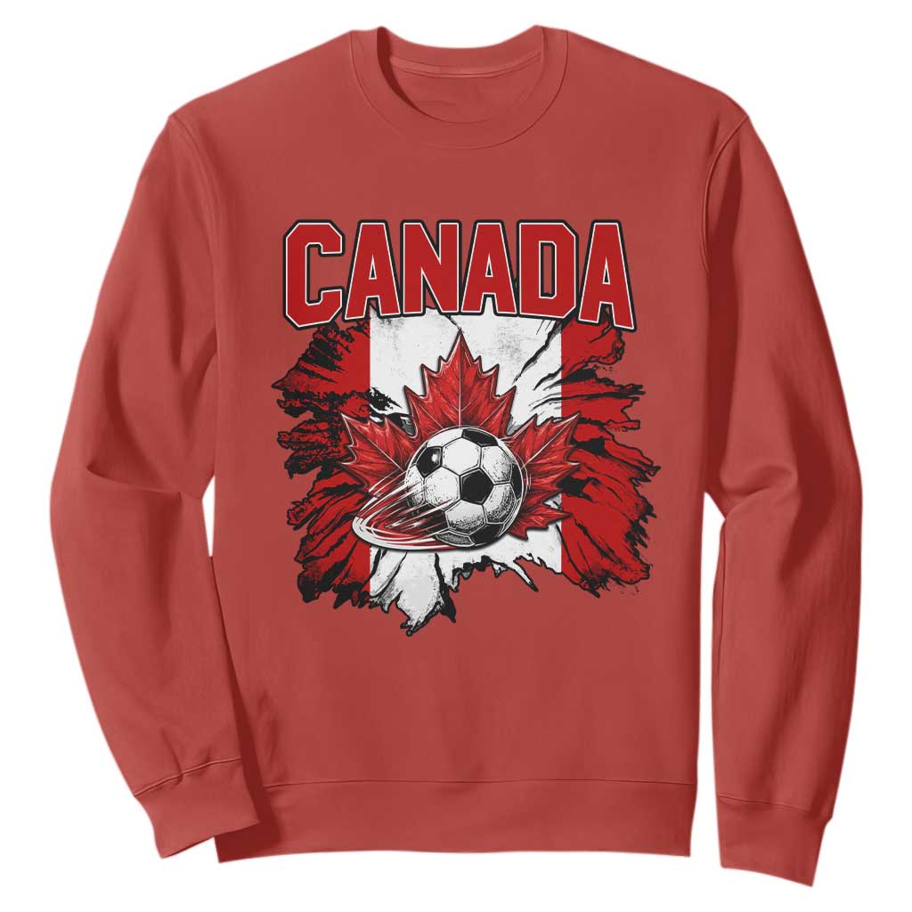 Canada Soccer Fan Sweatshirt Canadian Football Game Day Suppoter TS14 Red Print Your Wear