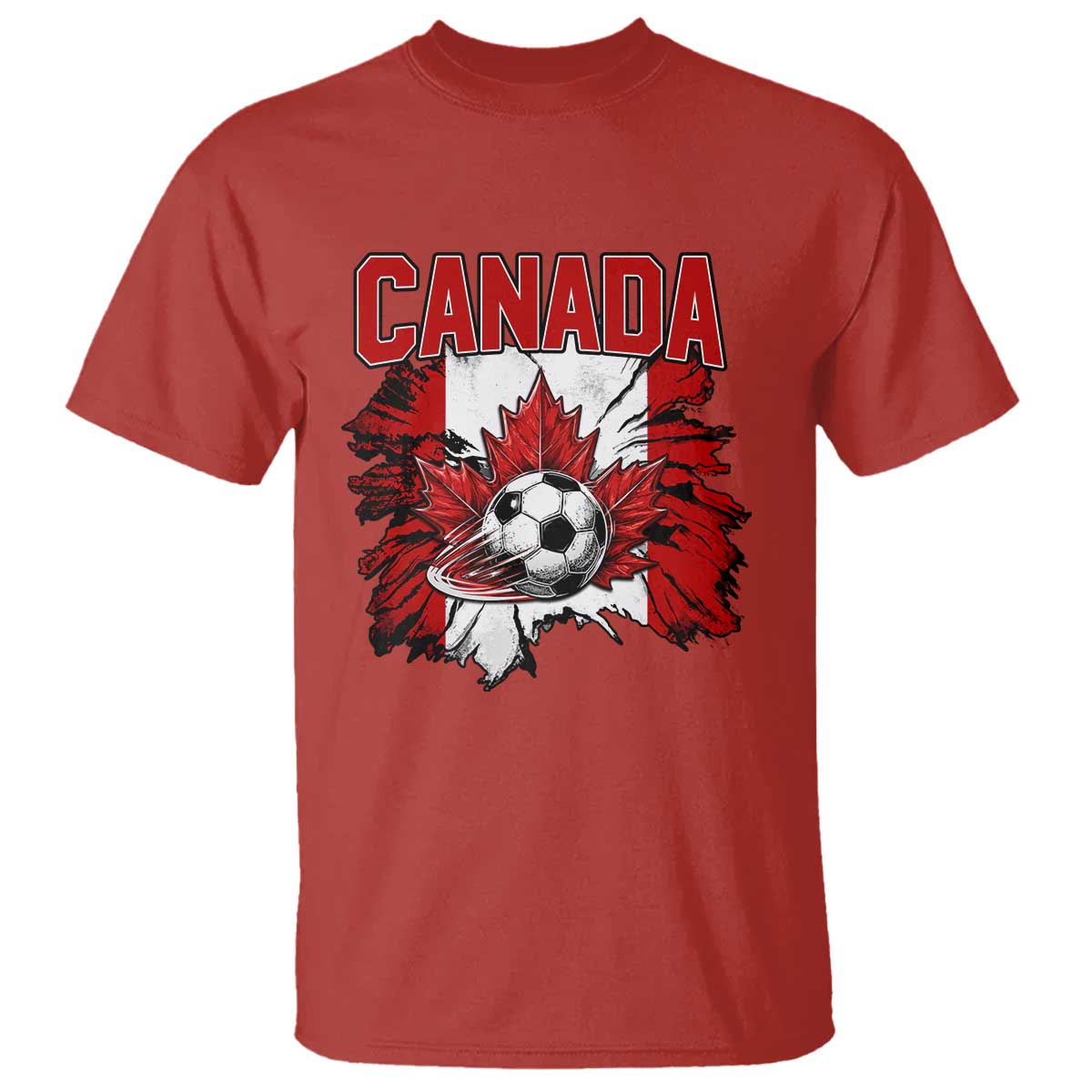 Canada Soccer Fan T Shirt Canadian Football Game Day Suppoter TS14 Red Print Your Wear