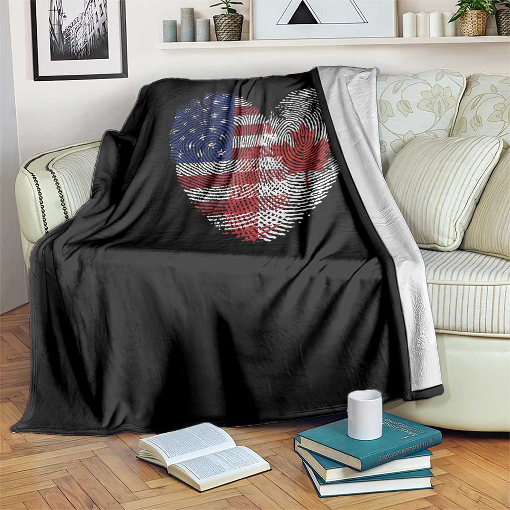 Half Canadian Half American USA Flag Canada America Throw Blanket TS14 Print Your Wear