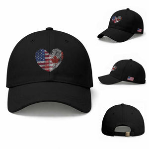 Half Canadian Half American USA Flag Canada America Baseball Cap TS14 Baseball Cap Universal Fit Black Print Your Wear