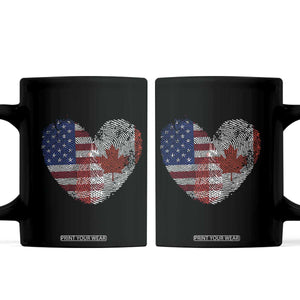 Half Canadian Half American USA Flag Canada America Coffee Mug TS14 Black Print Your Wear