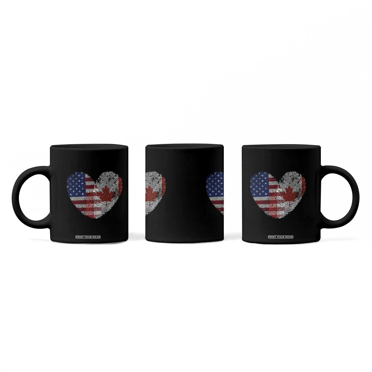 Half Canadian Half American USA Flag Canada America Coffee Mug TS14 Print Your Wear