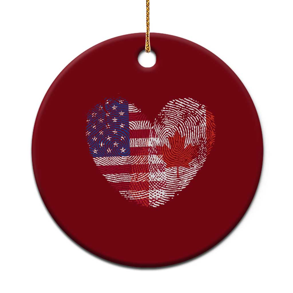 Half Canadian Half American USA Flag Canada America Ceramic Ornament TS14 1pc Red Print Your Wear