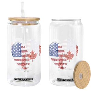 Half Canadian Half American USA Flag Canada America Glass Can TS14 Print Your Wear