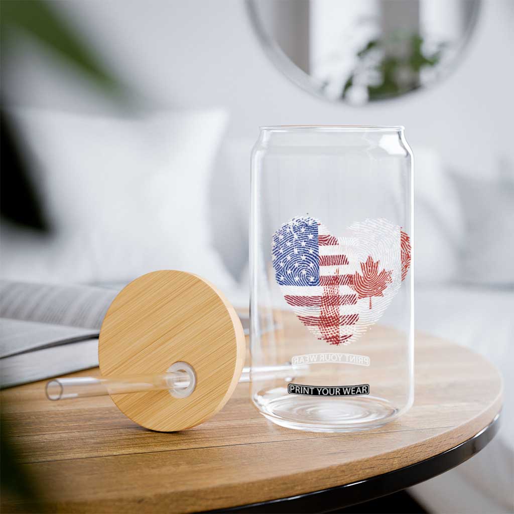 Half Canadian Half American USA Flag Canada America Glass Can TS14 Print Your Wear