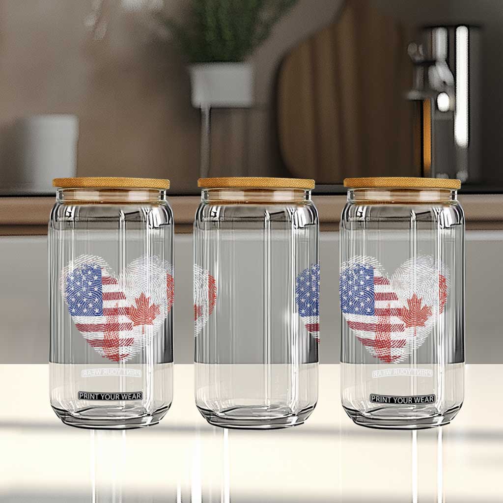 Half Canadian Half American USA Flag Canada America Glass Can TS14 Print Your Wear
