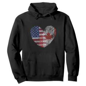 Half Canadian Half American USA Flag Canada America Hoodie TS14 Black Print Your Wear