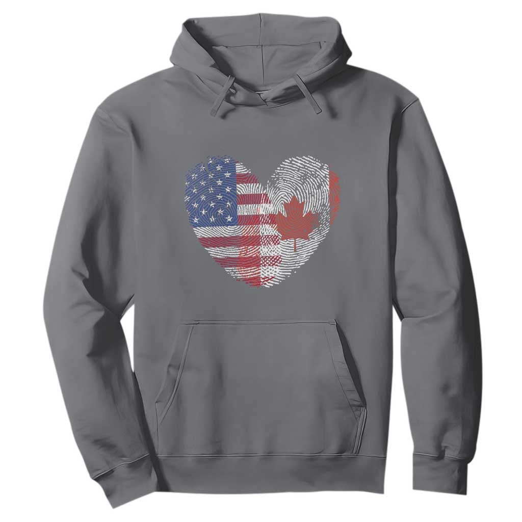 Half Canadian Half American USA Flag Canada America Hoodie TS14 Charcoal Print Your Wear