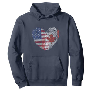 Half Canadian Half American USA Flag Canada America Hoodie TS14 Navy Print Your Wear