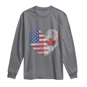Half Canadian Half American USA Flag Canada America Long Sleeve Shirt TS14 Charcoal Print Your Wear