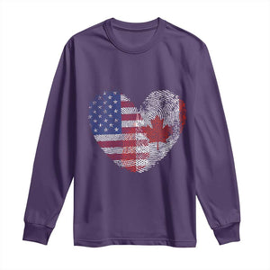 Half Canadian Half American USA Flag Canada America Long Sleeve Shirt TS14 Purple Print Your Wear
