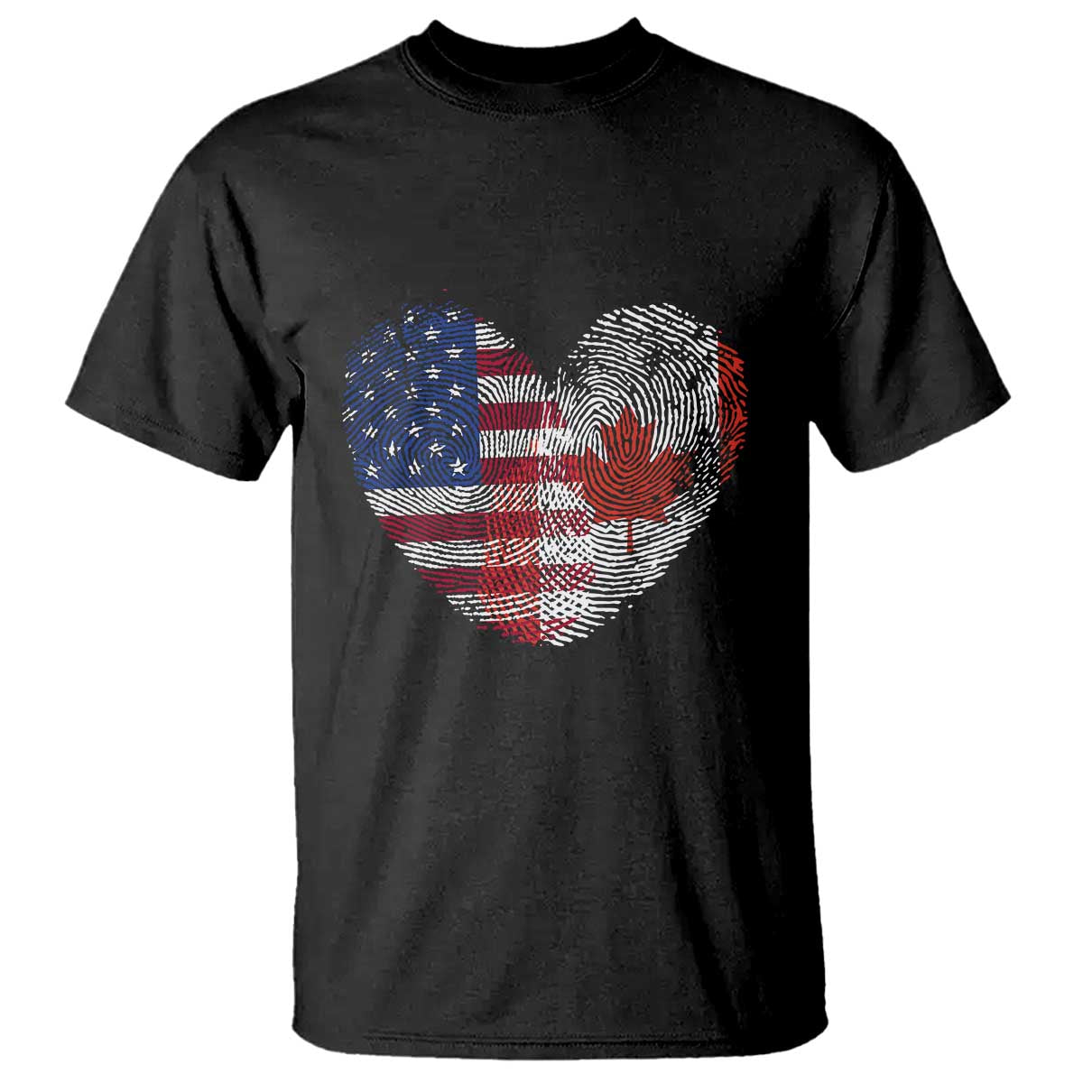 Half Canadian Half American USA Flag Canada America T Shirt TS14 Black Print Your Wear