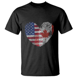 Half Canadian Half American USA Flag Canada America T Shirt TS14 Black Print Your Wear